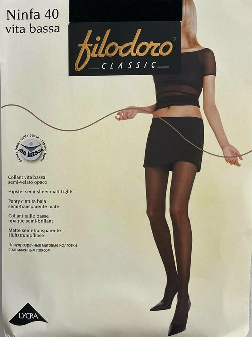 Колготки  Filodoro Classic Ninfa Vita Basa, 40 den, размер 2, черный