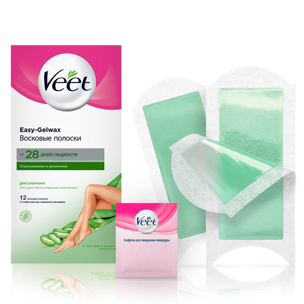 Veet полоски восковые для депиляции для сухой кожи 12 шт