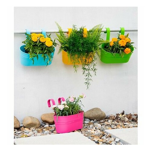 Комплект из 3-х декоративных кашпо настенных ведер больших 300х200х250мм 1656₽