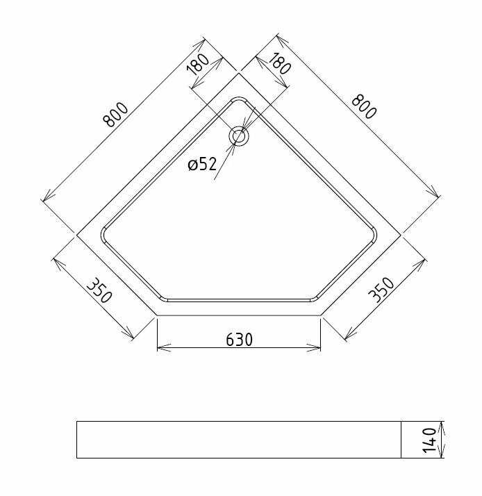Душевой поддон Gemy st09t 80x80
