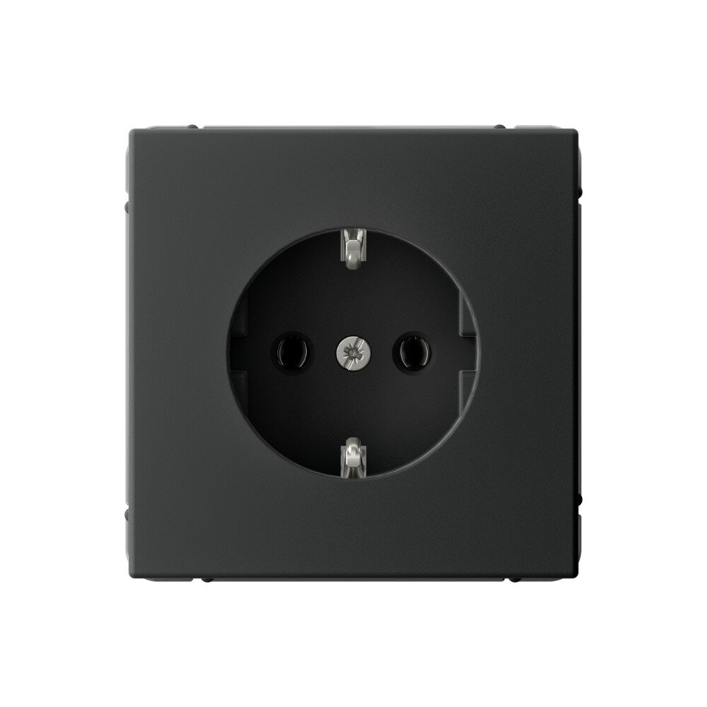 Механизм розетки с заземлением Systeme Electric ArtGallery 16А карбон GAL001043
