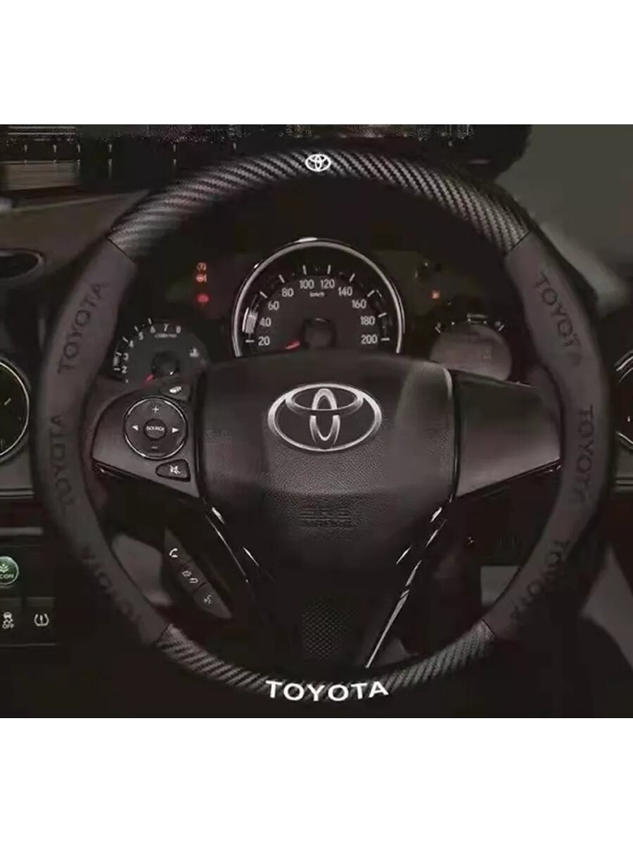 Оплетка EJC, для руля TOYOTA, экокожа, универсальная, черная