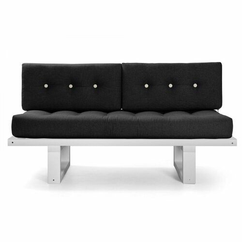 Кушетка Торн-М белая эмаль черная рогожка