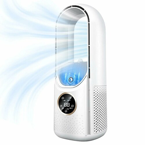 Безлопастной вентилятор портативные кондиционеры с ночной подсветкой 6 скоростей ветра увлажнитель очистка времени небольшой тихий USB настольный вентилятор охлаждения башни для комнаты спальня дома испарительный белый 1400₽
