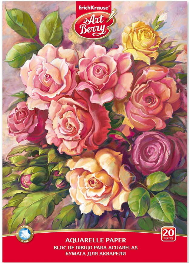 Альбом для рисования с бумагой для акварели на клею ArtBerry