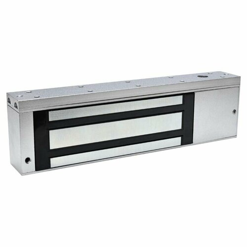 Замок электромагнитный ЛКД-ЗЭ-505 сила удержания 505 кг, 12 В, 420 mA, -30.+55C, датчик холла, световая индикация, анодированный алюминий