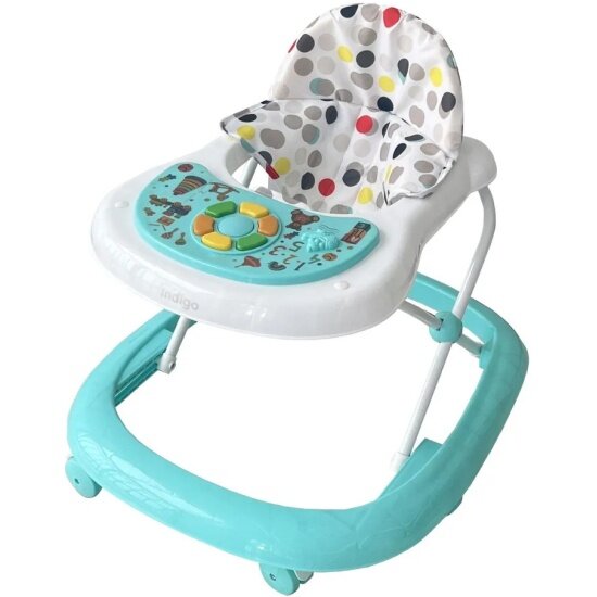 Ходунки Indigo W616N BUBBLE 6 колес бирюзовый