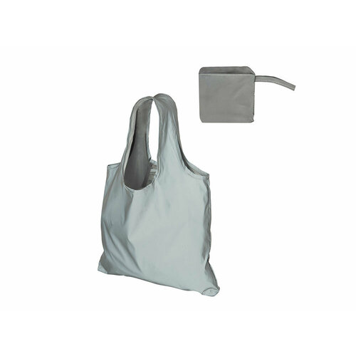 Сумка авоська Us Basic, фактура гладкая, серебристый