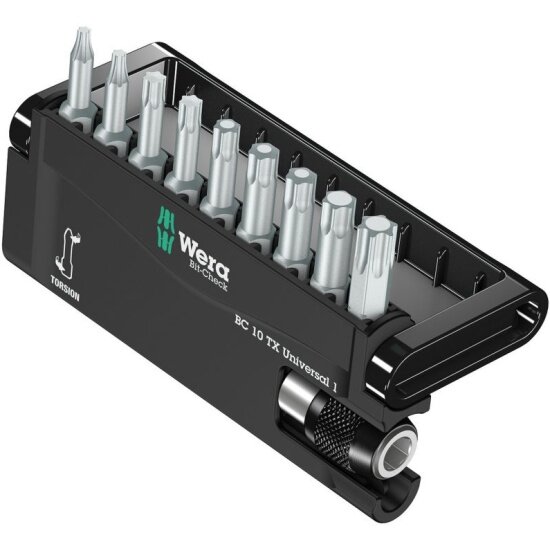 Набор бит Wera Bit-Check 10 TX Universal 1, 10 предметов (битодержатель + биты), WE-056164