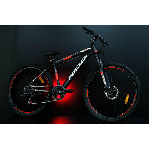 Велосипед горный FOLTAS, 27,5 дюймов, 17 рама, черный/красный, рост 155–175см