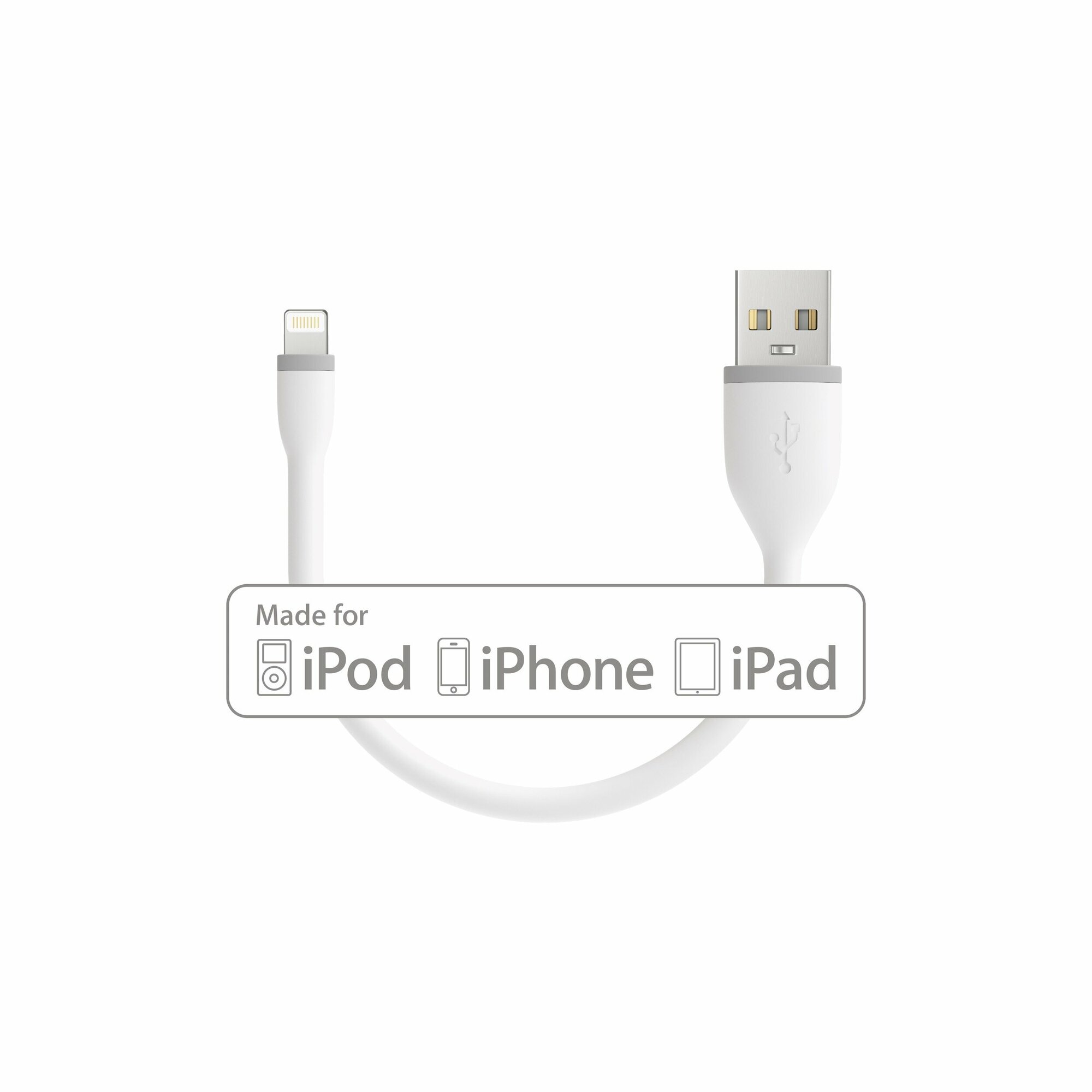 Кабель Satechi Flexible Lightning to USB Cable 15 см Белый для iPhone iPad (ST-FCL6W)