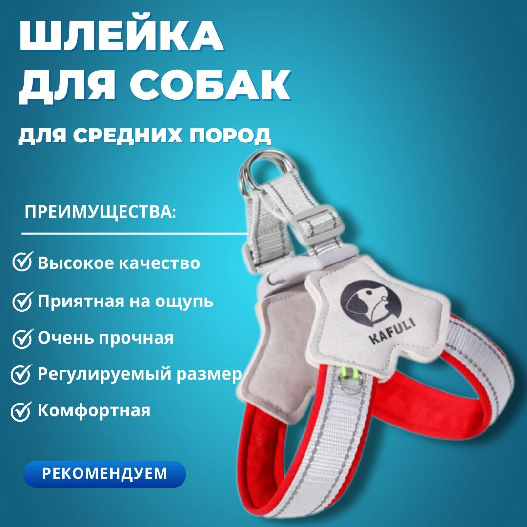 Шлейка анатомическая для собак средних пород