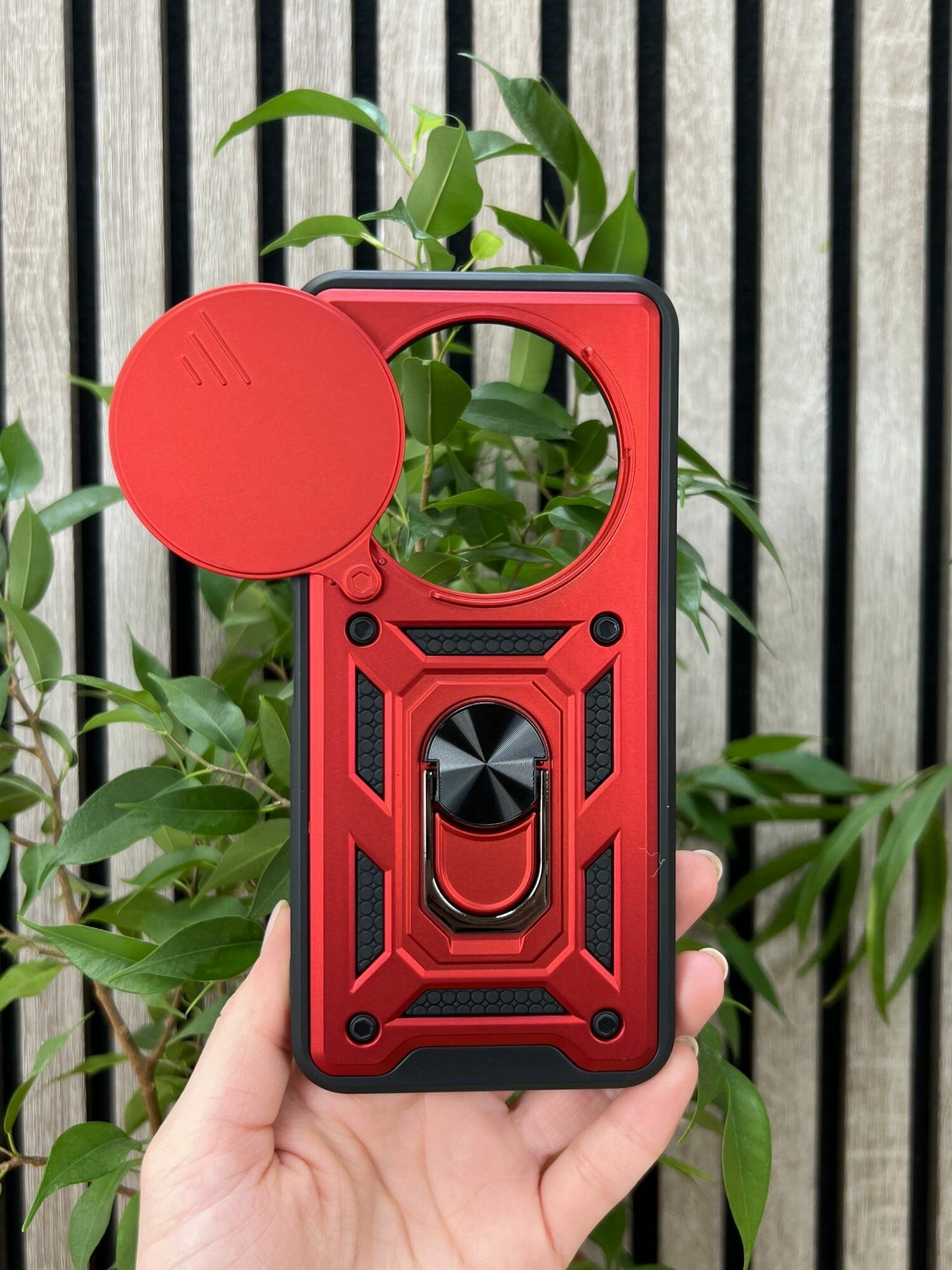 Чехол противоударный armors для Tecno Spark 30C 4G / Техно Спарк 30С 4G с защитой камеры (Красный) — фото 1