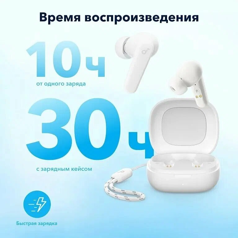 Наушники беспроводные TWS Anker Soundcore P20i, монорежим, эквалайзер, для смартфона Apple и Android, белый — фото 1