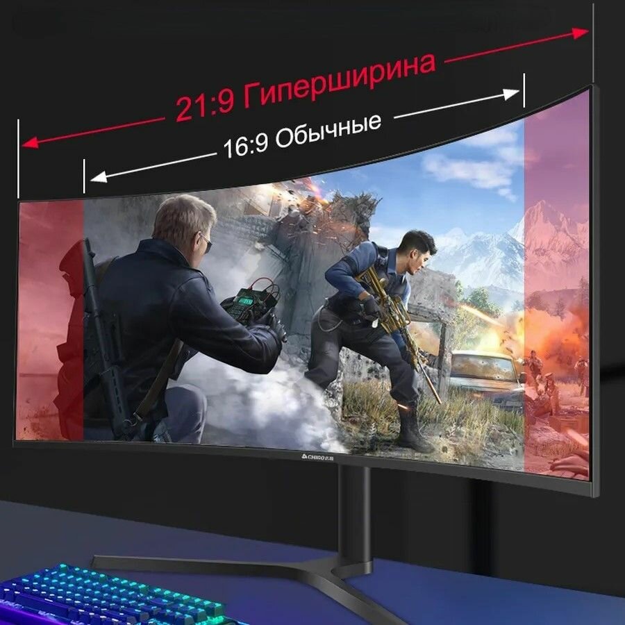 Монитор Chigo Curved Display 34" 3440*1440 165Hz (C34-U165B5) Black — фото 1