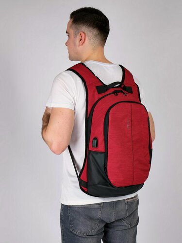 Изображение товара Рюкзак Polar К9072, для ноутбука, USB-порт, вентиляция спины, красный