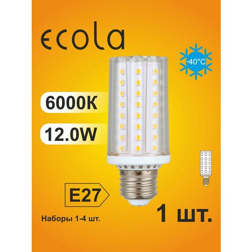 Лампа Экола кукуруза E27, Ecola LED светодиодная 12.0W, 6000K яркий белый свет, 220V