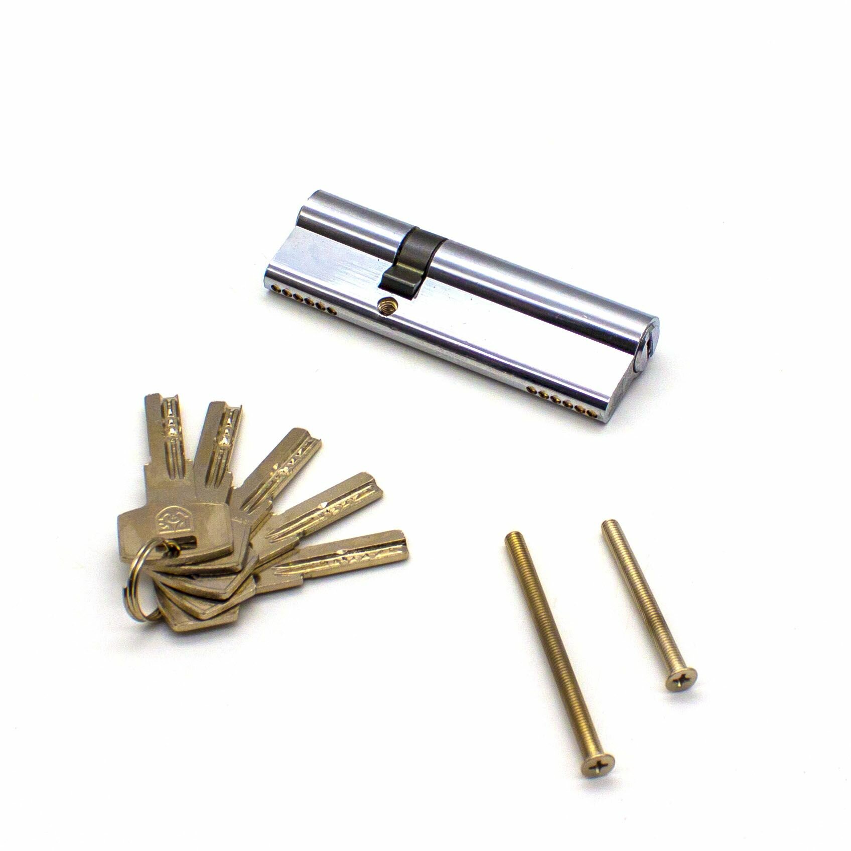 Цилиндр замка ключ/ключ DWF Profi 100 мм (35x65), 5 кл, перфоключ, хром