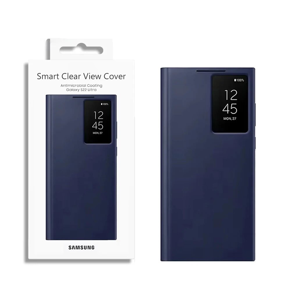 Оригинальный чехол для Samsung Galaxy S22 Ultra Smart Clear View Galaxy S22Ultra S-View, Dark Blue
