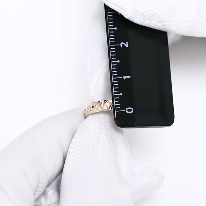 Кольцо обручальное Diamant online, красное золото, 585 проба, фианит, размер 17.5, ширина 3.5 мм, прозрачный — фото 1