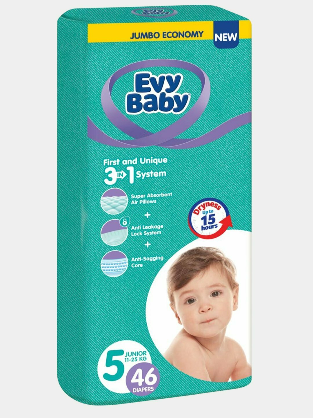 Детские подгузники Evy Baby, 5 размер, 11-25 кг, 46 штук Evy Baby