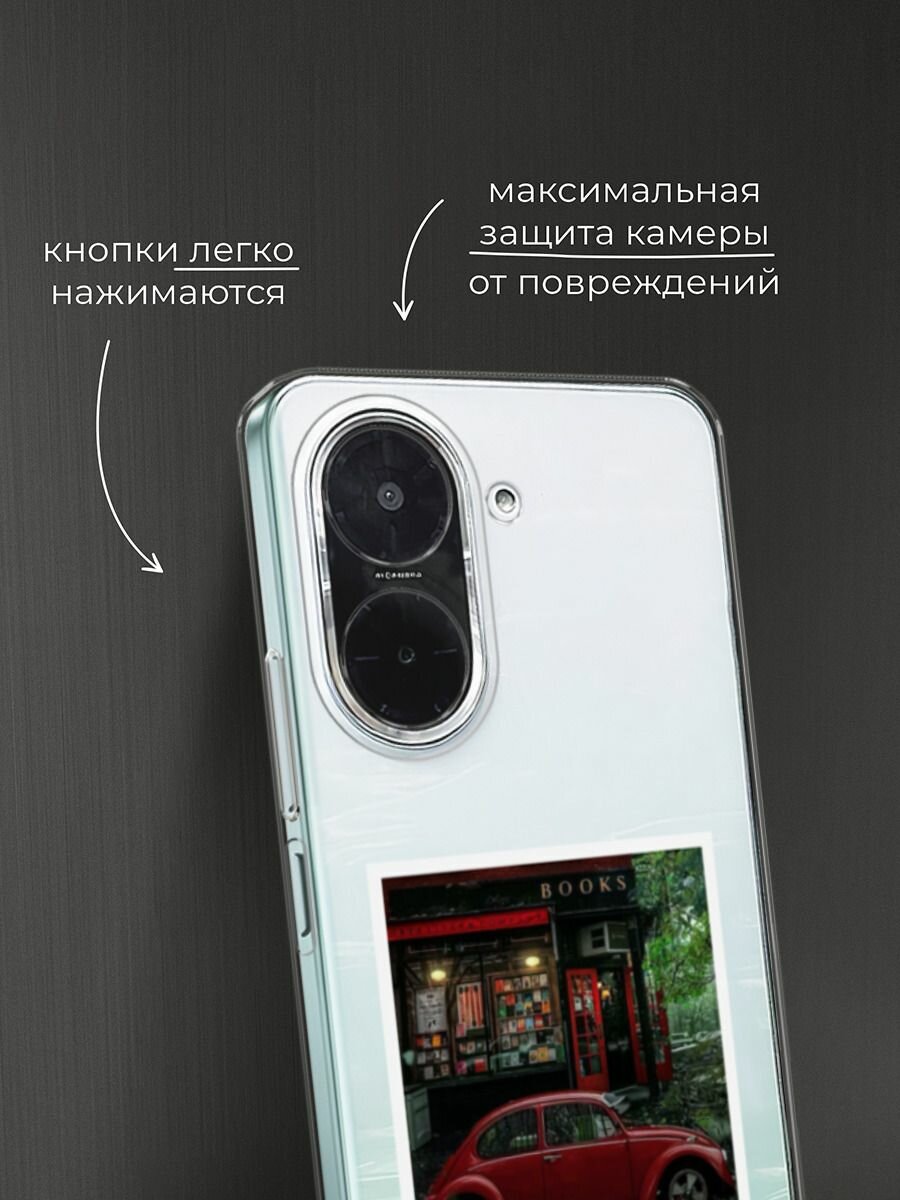 Чехол на Xiaomi Redmi A5 4G/Poco C71 4G / Редми А5 4G/Поко C71 4G с принтом Осенний палароид красный — фото 1