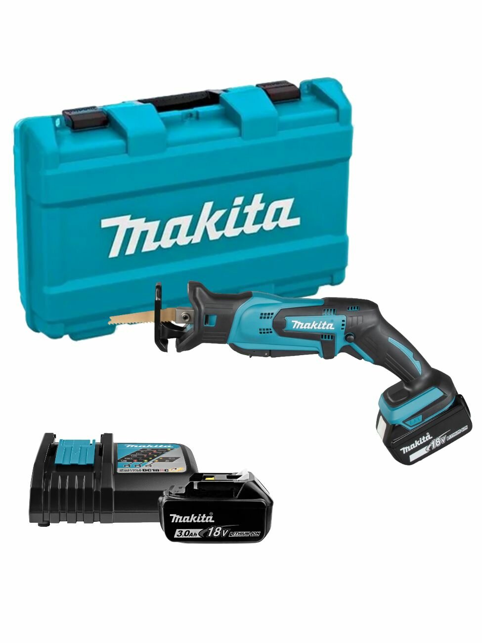 Пила сабельная аккумуляторная 50мм 18В Li-Ion 2x3Ач з/у Makita DJR185RFE