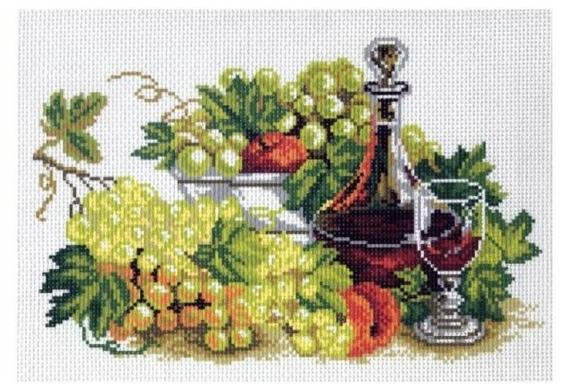 Рисунок на канве Матренин Посад "Натюрморт с виноградом", 28x37 см