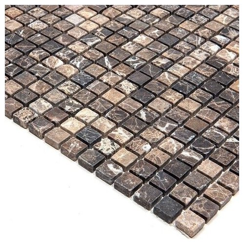 Мозаика из натурального камня Natural Mosaic 7M022-15T-(Emperador-Dark) коричневый квадрат матовый - фотография № 5