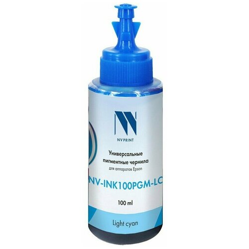 Чернила NV Print INK100PGM Light Cyan (NV-INK100PGM-LC) чернила ocp cp 115 голубые пигментные для epson durabrite принтеров 100мл