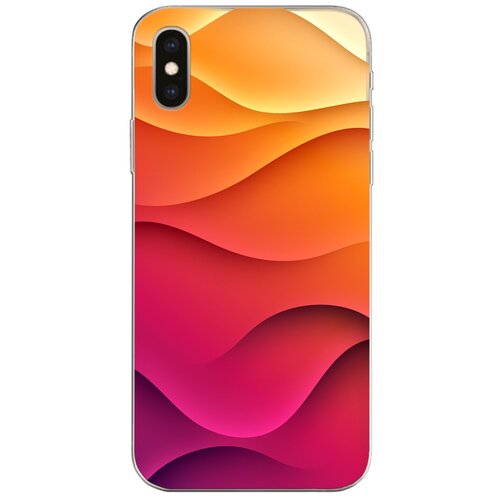 Силиконовый чехол Mcover для Apple iPhone X с рисунком Розовые волны силиконовый чехол mcover для apple iphone 6 plus с рисунком розовые волны