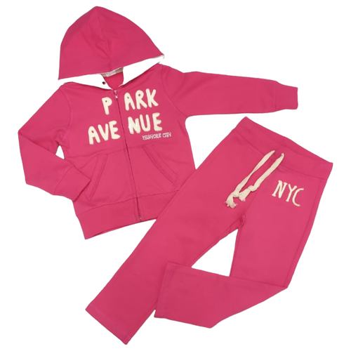 фото Комплект одежды , олимпийка и брюки, спортивный стиль, размер 116, розовый escabel kids