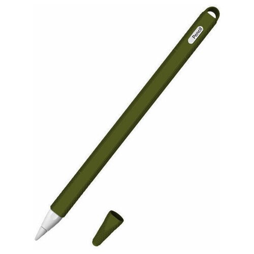 Силиконовый чехол GSMIN Pens для Apple Pencil 2nd Generation (Темно-зеленый)