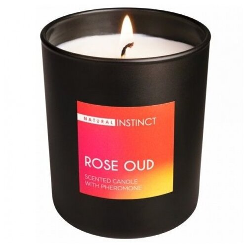 Ароматическая свеча c феромонами аромат Роза &Уд Natural Instinct | основа натуральный растительный воск, 180 мл
