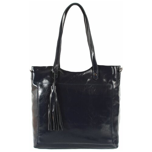 фото Сумка/сумка женская/натуральная кожа/meyninger/св099/синий/модель шоппер/с двумя съемными ремешками