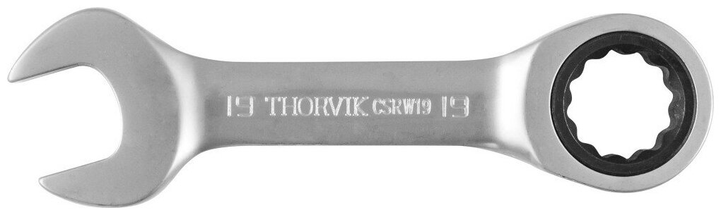 Ключ комбинированный трещоточный короткий 19 х 19 Thorvik