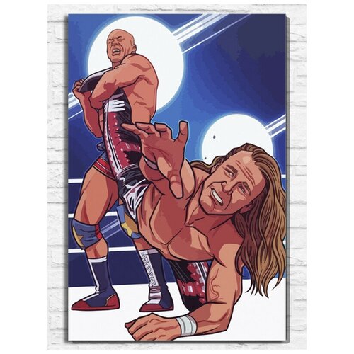 Картина по номерам на холсте игра Wrestlemania (Sega, Сега, 16 bit, 16 бит, ретро приставка) - 9950 В 60x40