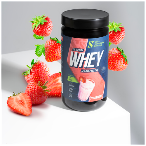 Протеин сывороточный STL WHEY-80 Клубника, 920 г