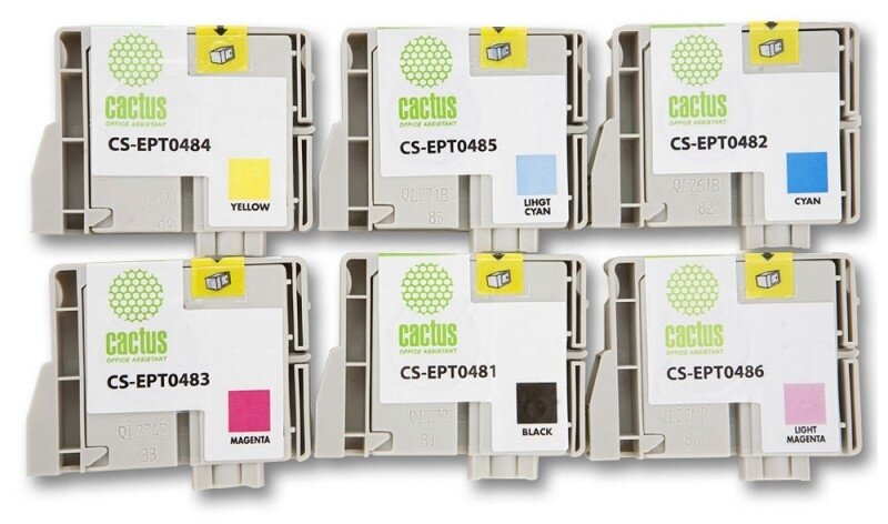 Картридж струйный Cactus CS-EPT0487 многоцветный для Epson Stylus Photo R200/R220 Комплект из 6 карт