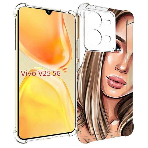 Чехол MyPads девушка-с-каре женский для Vivo V25 5G / V25e задняя-панель-накладка-бампер