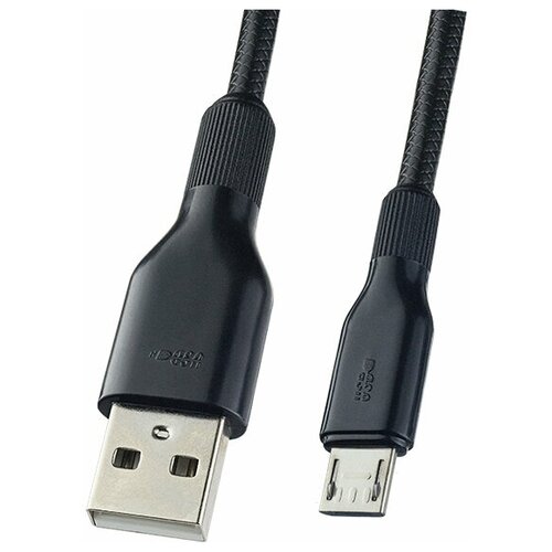 Perfeo Кабель USB2.0 A вилка - Micro USB вилка, силикон, черный, длина 1 м. U4807