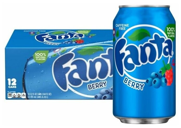 Газированный напиток Fanta Berry, США, 0.355 л, 12 шт. - фотография № 6