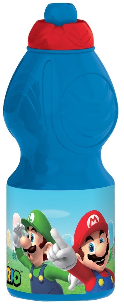 Бутылка пластиковая (спортивная, фигурная, 400 мл). Супер Марио