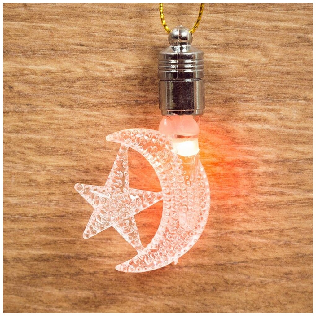 фото Светодиодная фигурка-подвеска Neon-Night Месяц со звездой 8x5,5 см, цвет свечения: RGB