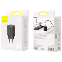 Сетевое зарядное устройство Baseus Super Si Pro Quick Charger USB + Type-C C+U 30W EU Black (CCSUPP-E01)