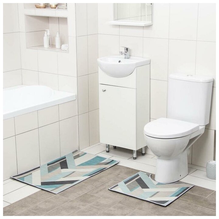 Набор ковриков для ванной и туалета Доляна «Свэч», 2 шт: 50×80, 40×50 см - фотография № 2