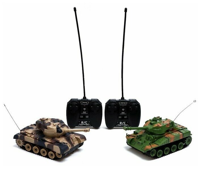 Танковый бой Военная стратегия, на радиоуправлении, 2 танка, свет и звук