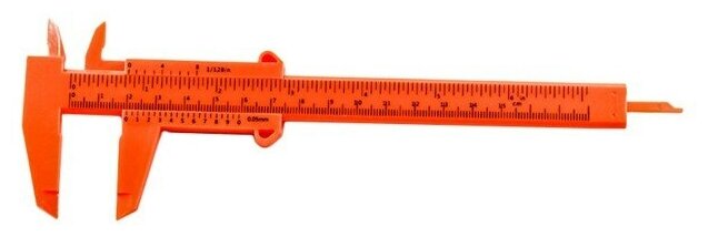 Штангенциркуль двойной для измерения размеров 0-150 мм - оранжевый