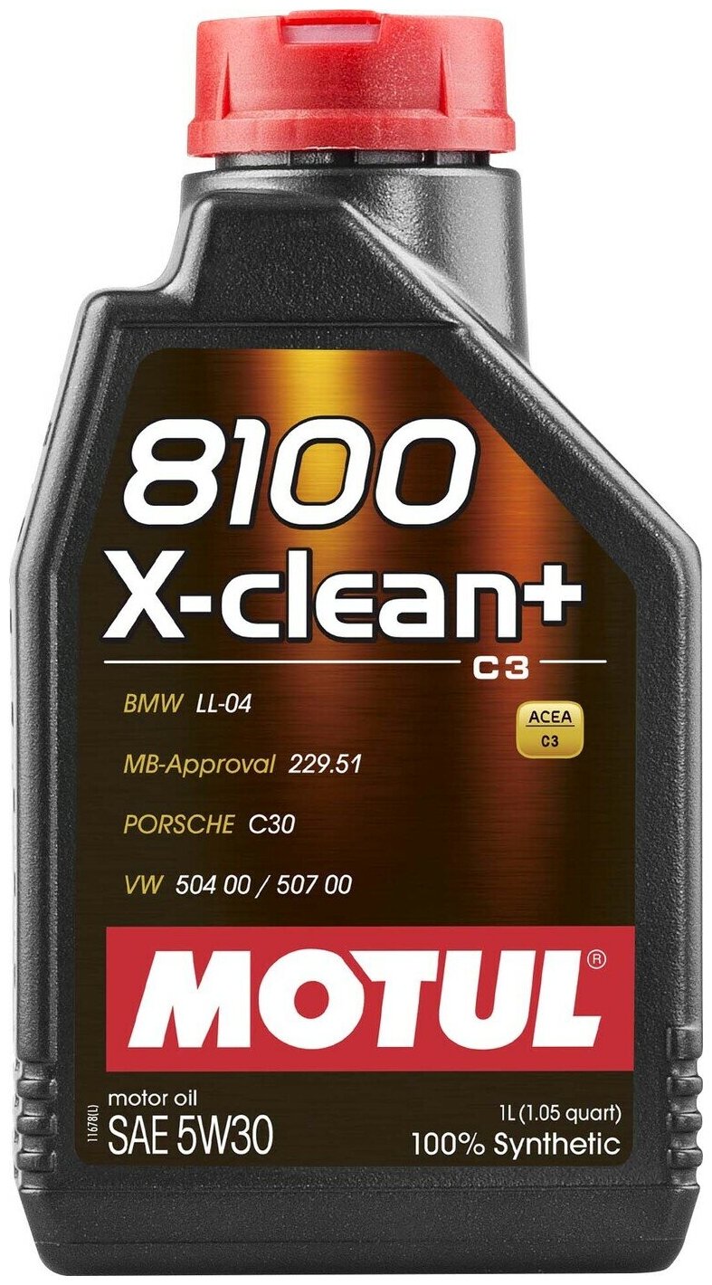 Моторное масло MOTUL 8100 X-clean + 5W-30 синтетическое 1 л