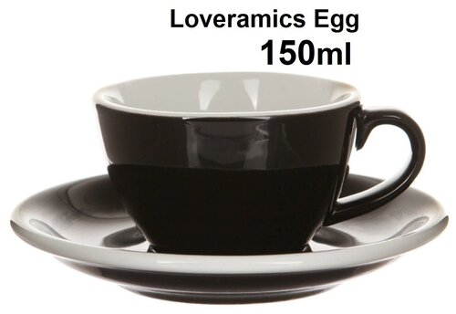 Кофейная пара Loveramics (Лаврамикс) Egg 150 мл, чёрный (black BBK)